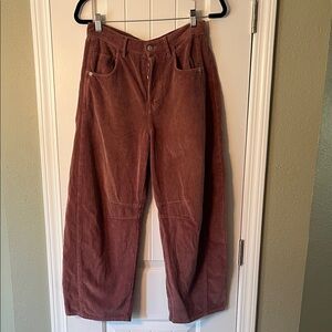 We The Free Mauve - Good Luck Mid-rise Cord Barrel Jeans